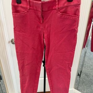 Loft Size 0 coral pink skinny ankle pants